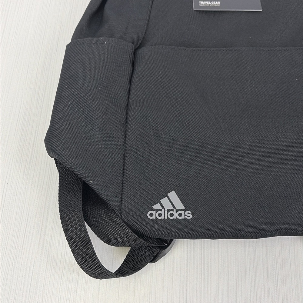 Adidas Golf Medium Black Backpack Bag 3 Gray Stripe DW9445 NWT - Picture 2 of 11